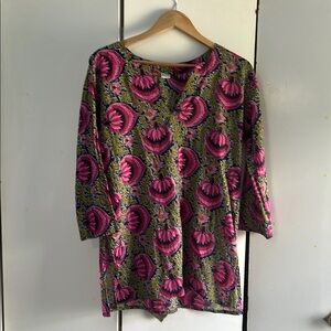 Floral Pink and Green Women's Tunic